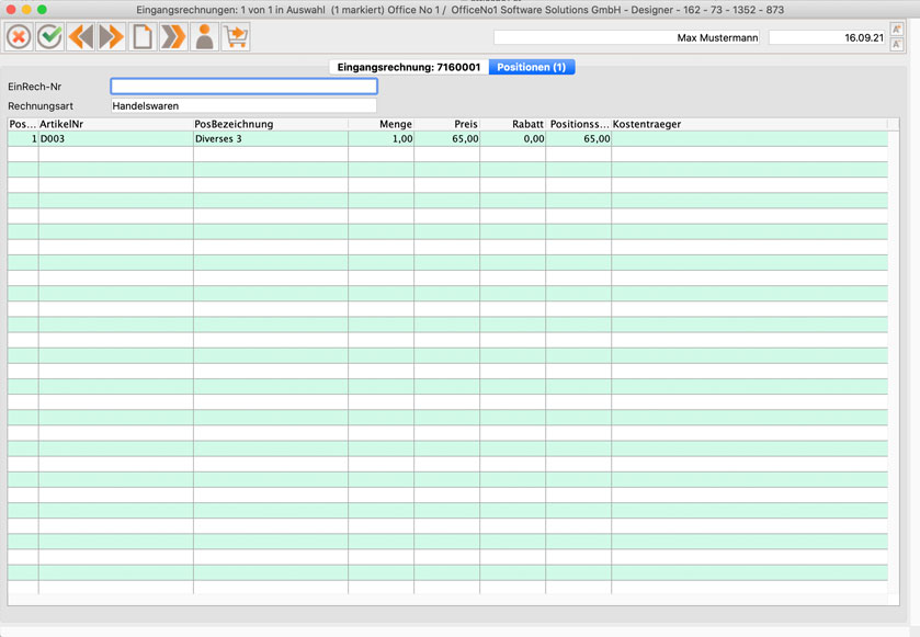 Eingangsrechnung Positionen