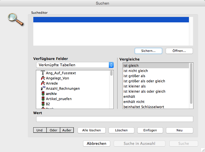 Sucheditor - OfficeNo1 Warenwirtschaftssystem