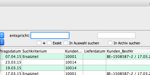 Datumssuche - OfficeNo1 WAWI