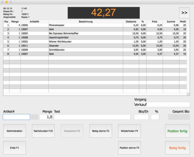 OfficeNo1 Kassenmodul Startseite