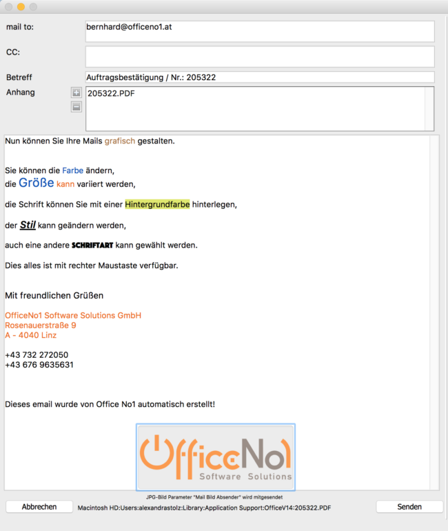 officeNo1.at_grafischeDarstellungDerMails_2 OfficeNo1 PDF-Mail grafisch Bearbeiten