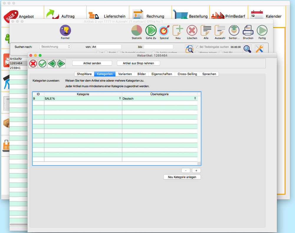 officeNo1 shopware kategorien