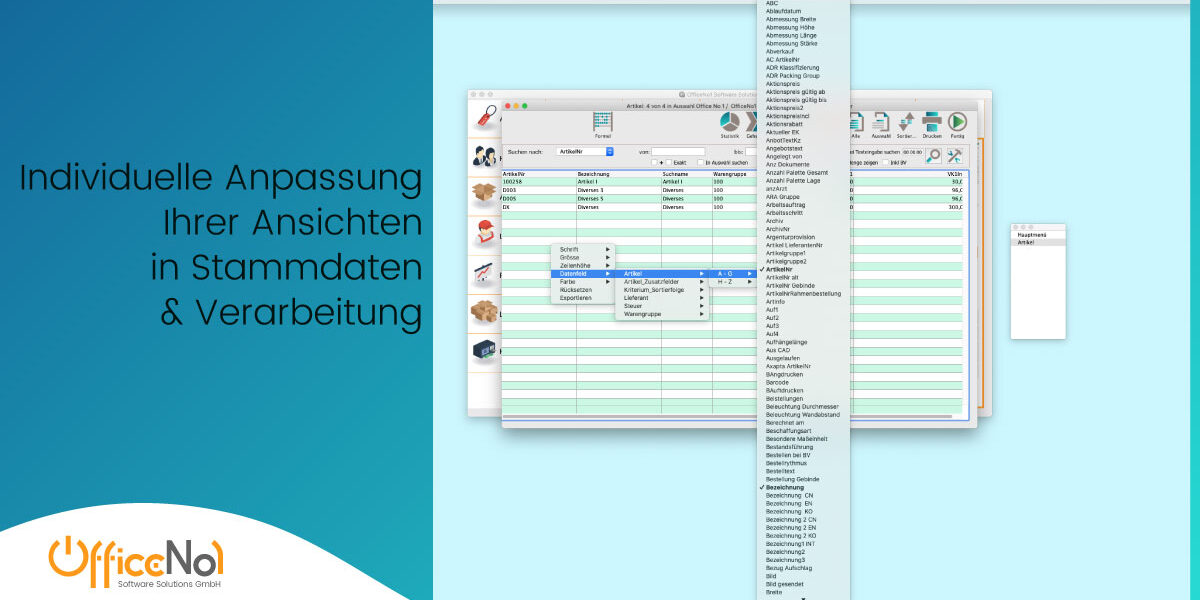 OfficeNo1 Ansicht anpassen