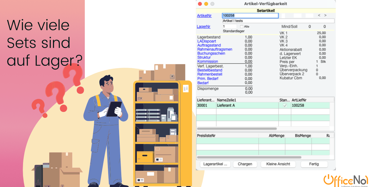 OfficeNo1 Artikelverfügbarkeit Sets